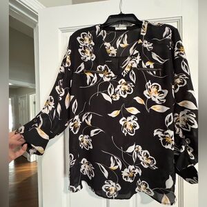 Maurices Black and White Floral Blouse